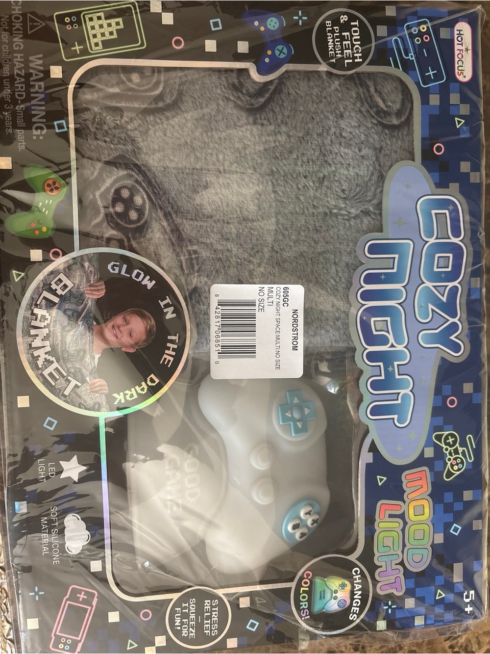 Cozy Night Mood Light Plush Blanket with Controller - Gray